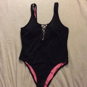 PINK Lace-up Swimsuit